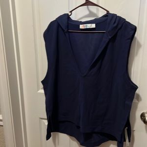New blue free people hoodie sleeveless